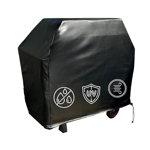 Formosa Covers 75 inch black vinyl freestanding island barbecue grill cover