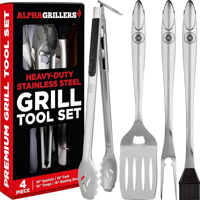 Alpha Grillers grill tools set BBQ grilling accessories outdoor utensils