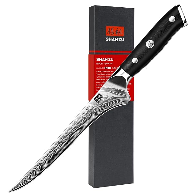 SHAN ZU Damascus 18 cm fillet and boning knife
