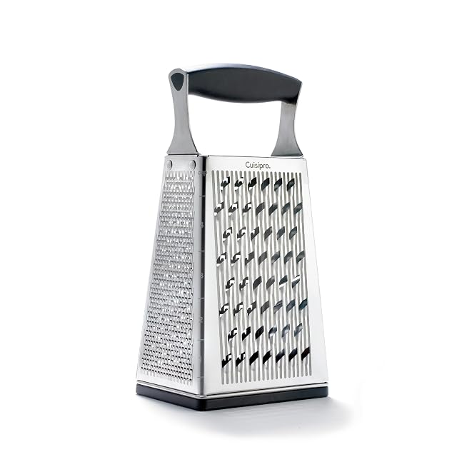 Cuisipro stainless steel cheese grater four sided box grater with ginger grater base