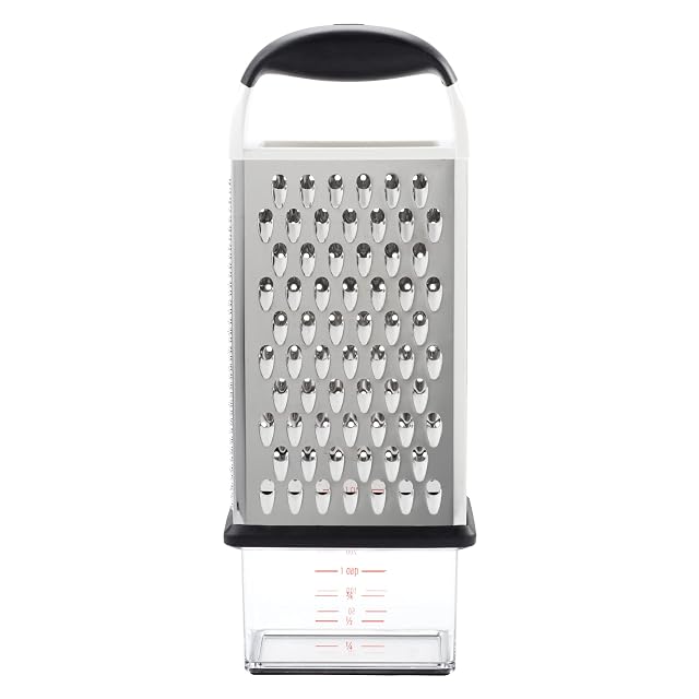 OXO Good Grips four sided box grater for cheese and vegetables with container