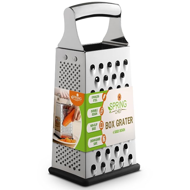 Spring Chef stainless steel cheese grater large box grater for kitchen