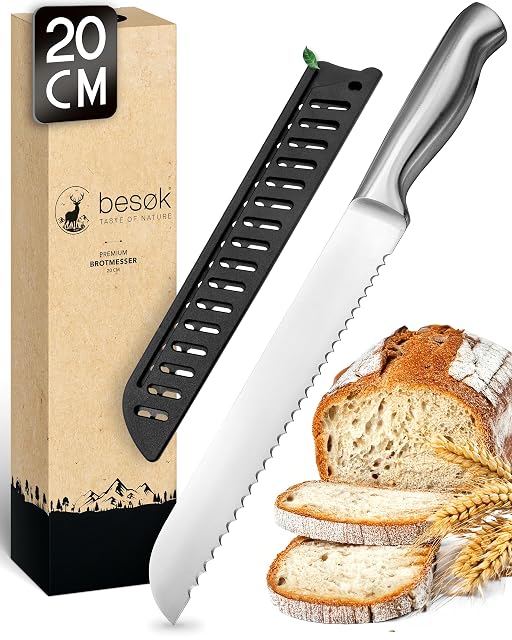 besøk 20 cm stainless serrated bread knife
