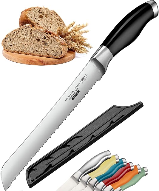 Orblue serrated stainless bread knife