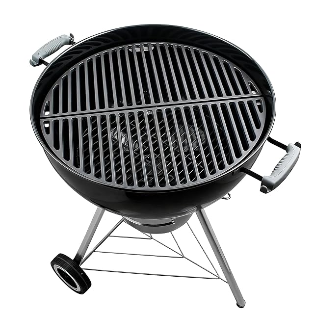 KAMaster 22 inch half moon cast iron cooking grate set for Weber kettle grill