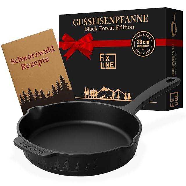 FIXLINE BLACK FOREST 28 cm enamelled cast iron skillet