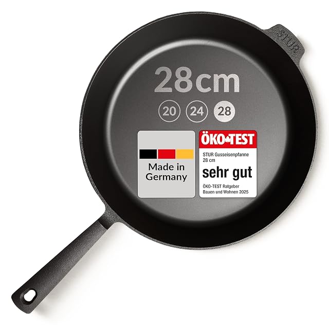 STUR 28 cm cast iron skillet made in Germany