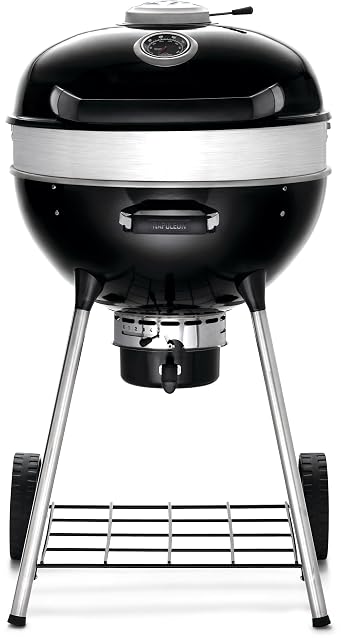 Napoleon PRO22 professional charcoal kettle grill in black with cast iron grids