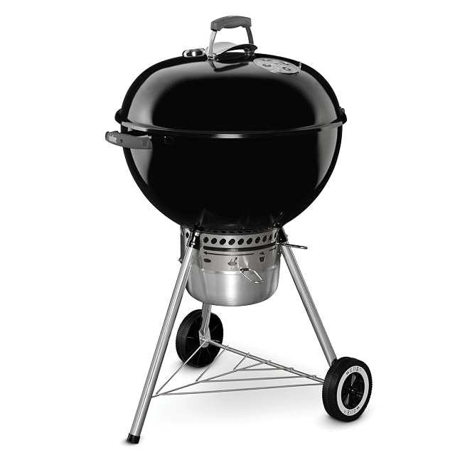 Weber Original Kettle Premium 22 inch black charcoal grill with lid thermometer