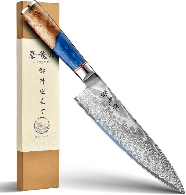 Atumuryou AT8101B 20 cm VG-10 Damascus chef’s knife