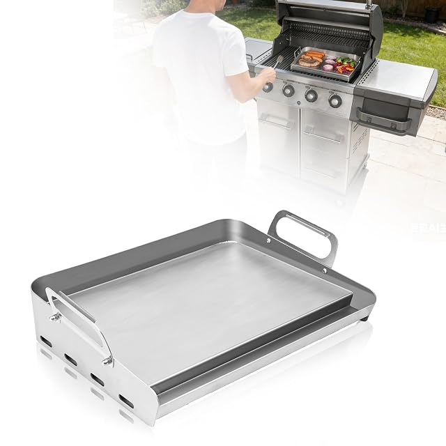 DeintYei 17x13 inch stove top griddle for gas grill stainless steel flat top