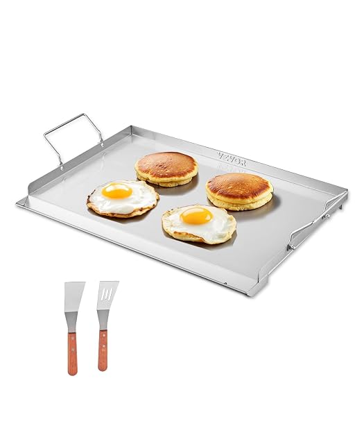 VEVOR stainless steel griddle plate 23x16 inch universal flat top for gas grill
