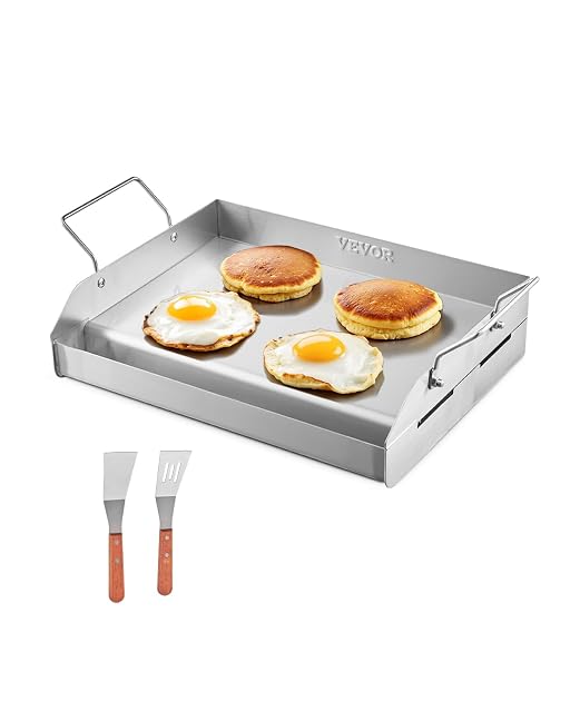 VEVOR stainless steel griddle plate 17x13 inch flat top for gas grill
