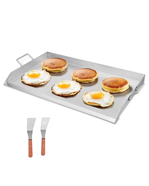 VEVOR stainless steel griddle 36x22 inch universal flat top rectangular plate for gas grill