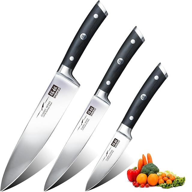 SHAN ZU 3-piece German steel kitchen knife set