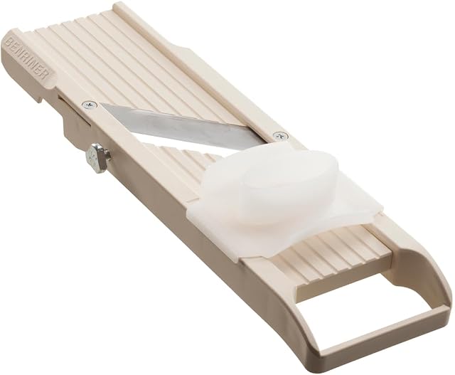 Benriner mandoline slicer with 4 blades Japanese stainless steel in beige
