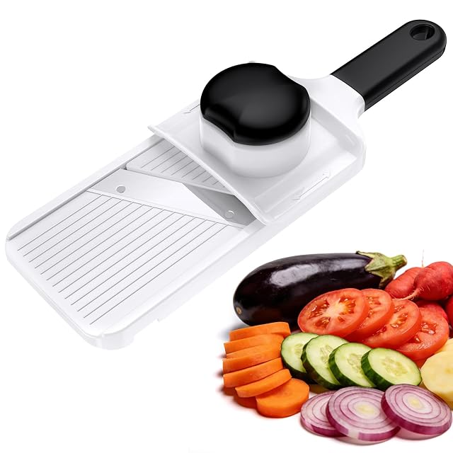Ibergrif handheld mandoline slicer adjustable vegetable slicer with safety hand guard