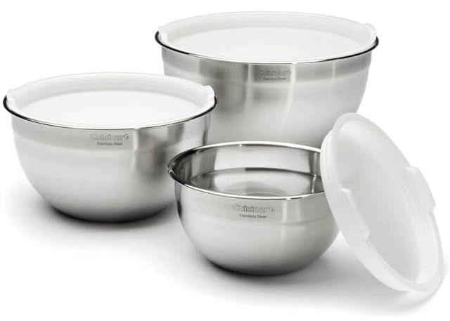 Cuisinart mixing bowl set nesting bowls stainless steel 3-piece