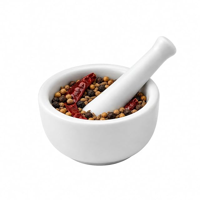 HIC Kitchen small fine porcelain mortar and pestle set 2.75 inch