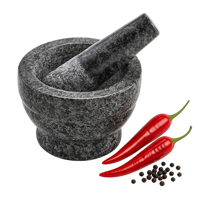 IMUSA USA small polished granite mortar and pestle 3.75 inch