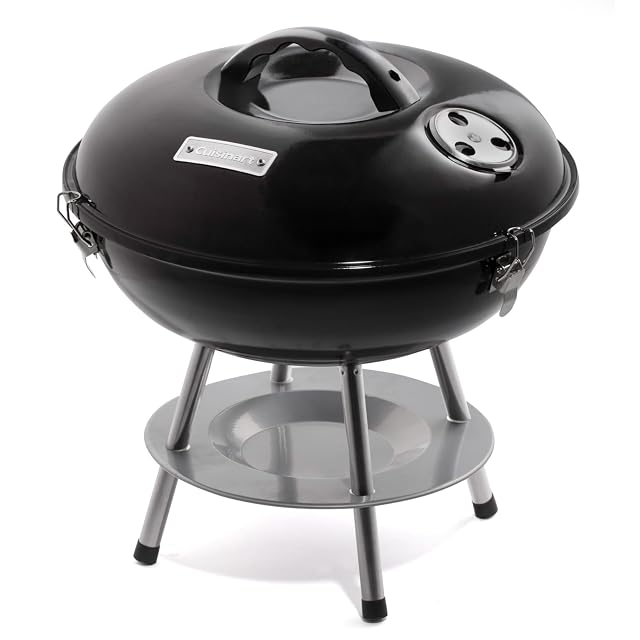 Cuisinart 14 inch portable charcoal grill black with locking lid