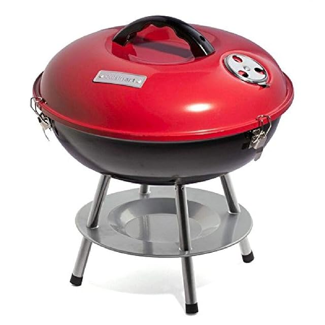 Cuisinart portable tabletop charcoal grill 14 inch with locking lid