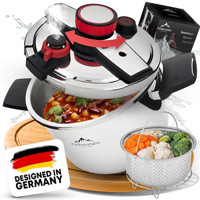 Falkenstein DSZA22-6L 6 liter pressure cooker with steaming basket