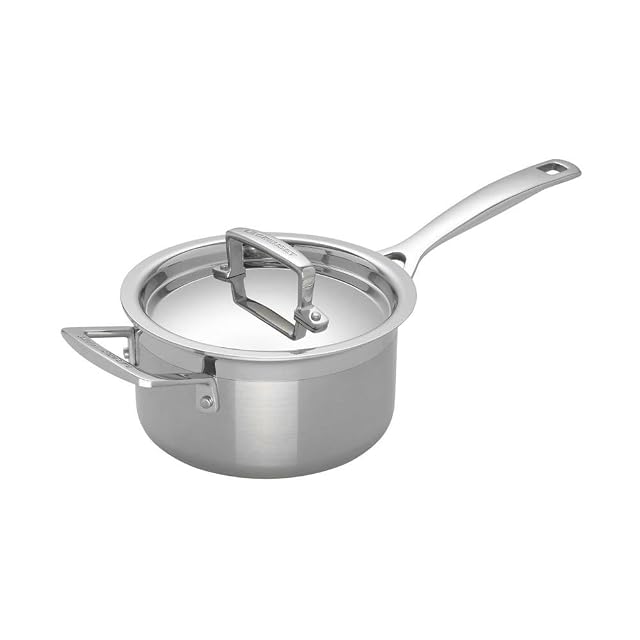 Le Creuset 3-ply 20 cm stainless saucepan with lid
