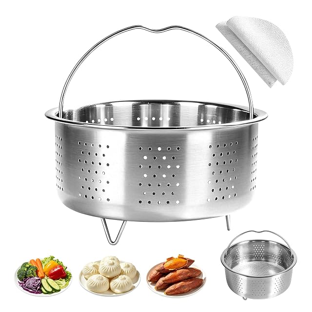 Aosiingarx 17.5 cm stainless steamer basket with handle