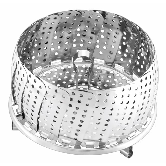 Silit folding stainless steamer basket with lifting hook