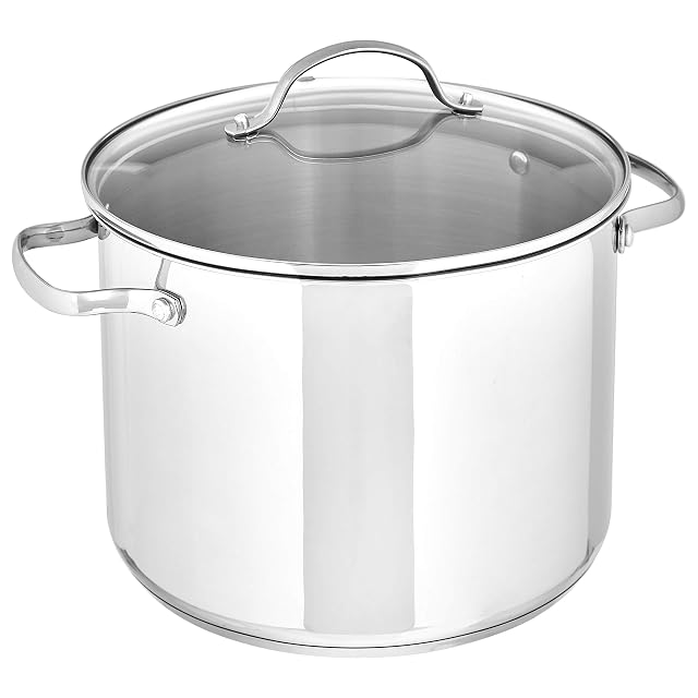 Amazon Basics 7.6 liter stainless stockpot with glass lid