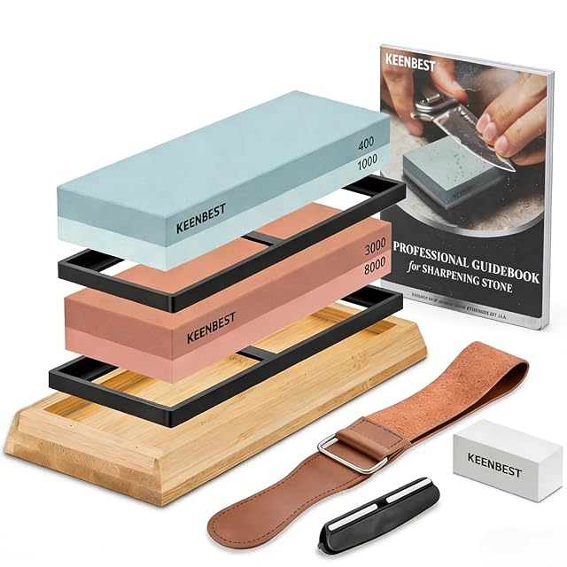 KEENBEST four-grit whetstone starter set with flattening stone