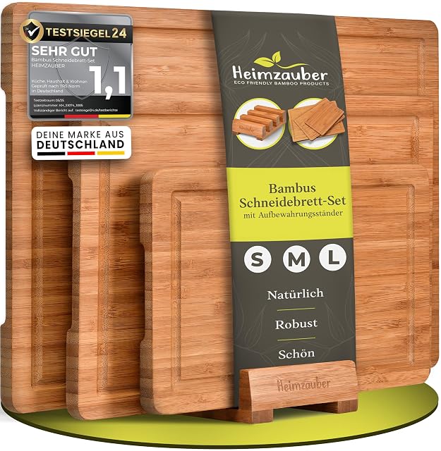 Heimzauber 3-piece bamboo chopping board set